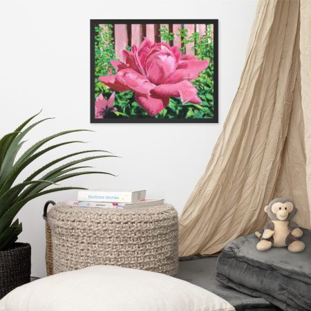 Pink Rose Backyard Garden | Framed Matt Poster Print